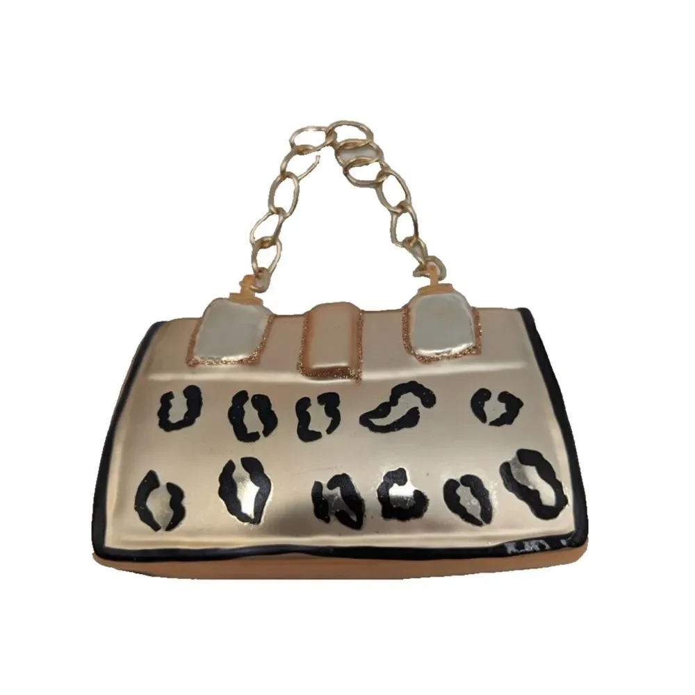 Robert Stanley Christmas Ornament Animal Print Purse With‎ Chain Strap